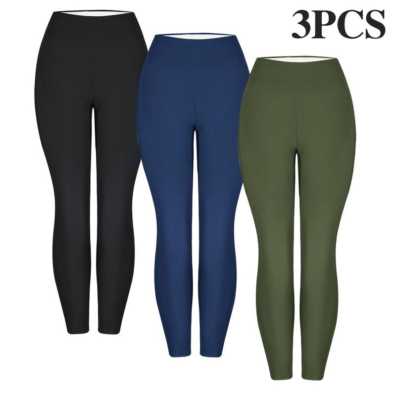 CHRLEISURE 1/3PCS Winter Thick Warm Fleece Lined Leggings for Cold Weather High Waist Women'S Cozy Workout Wear Fleece Pants for Yoga Riding Casual Wear