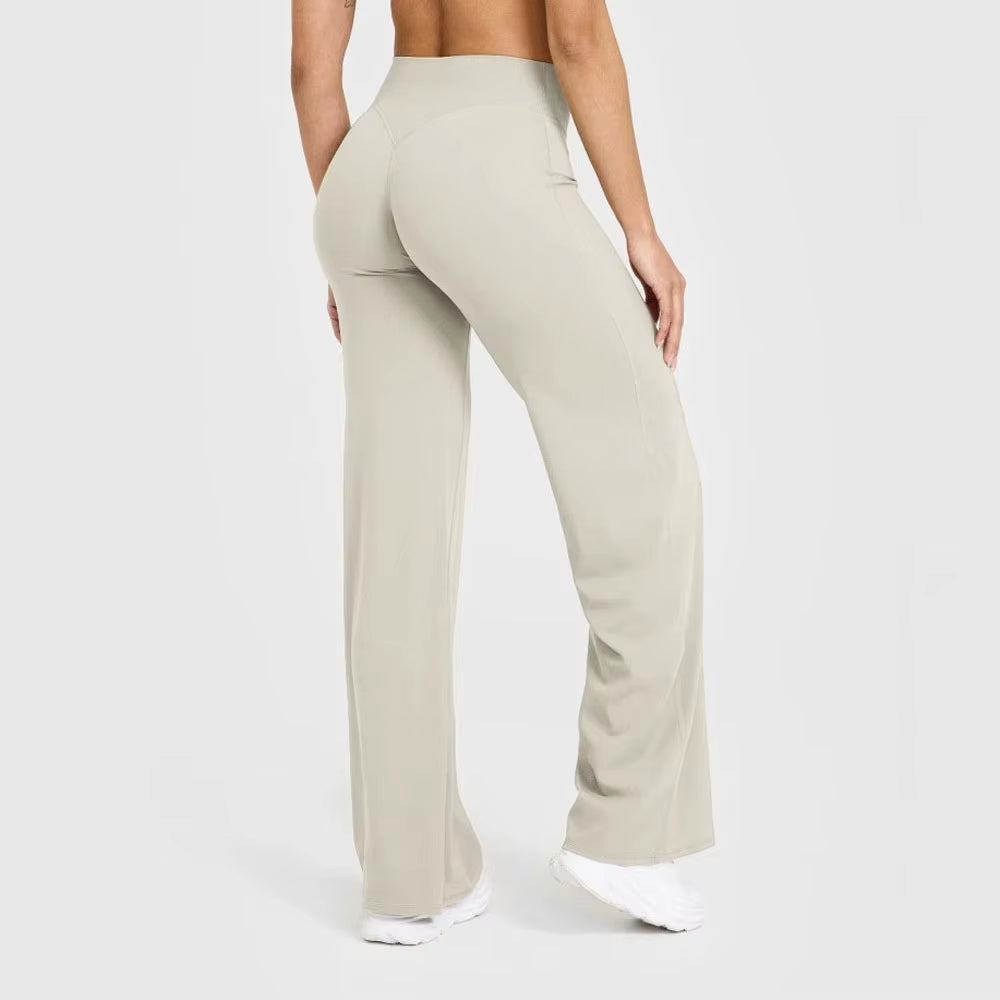 Straight-Leg Pants Ultra Soft Butter Fabric Women'S Mid-Waist Yoga Pants GYM Naked Feel Pilates Running Sport Trousers