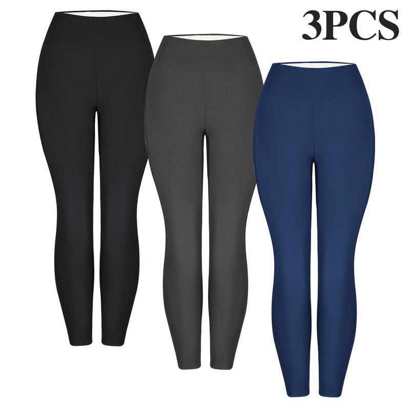 CHRLEISURE 1/3PCS Winter Thick Warm Fleece Lined Leggings for Cold Weather High Waist Women'S Cozy Workout Wear Fleece Pants for Yoga Riding Casual Wear