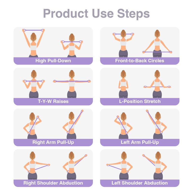 Figure 8 Resistance Bands for Women Men 8 Shaped Silicone Material Original Stretch Band for Arms Chest Expander Yoga Gym Fitness Home Workout Quick Effective Workouts Ergonomic Design Skin Friendly Portable Full Body Toning